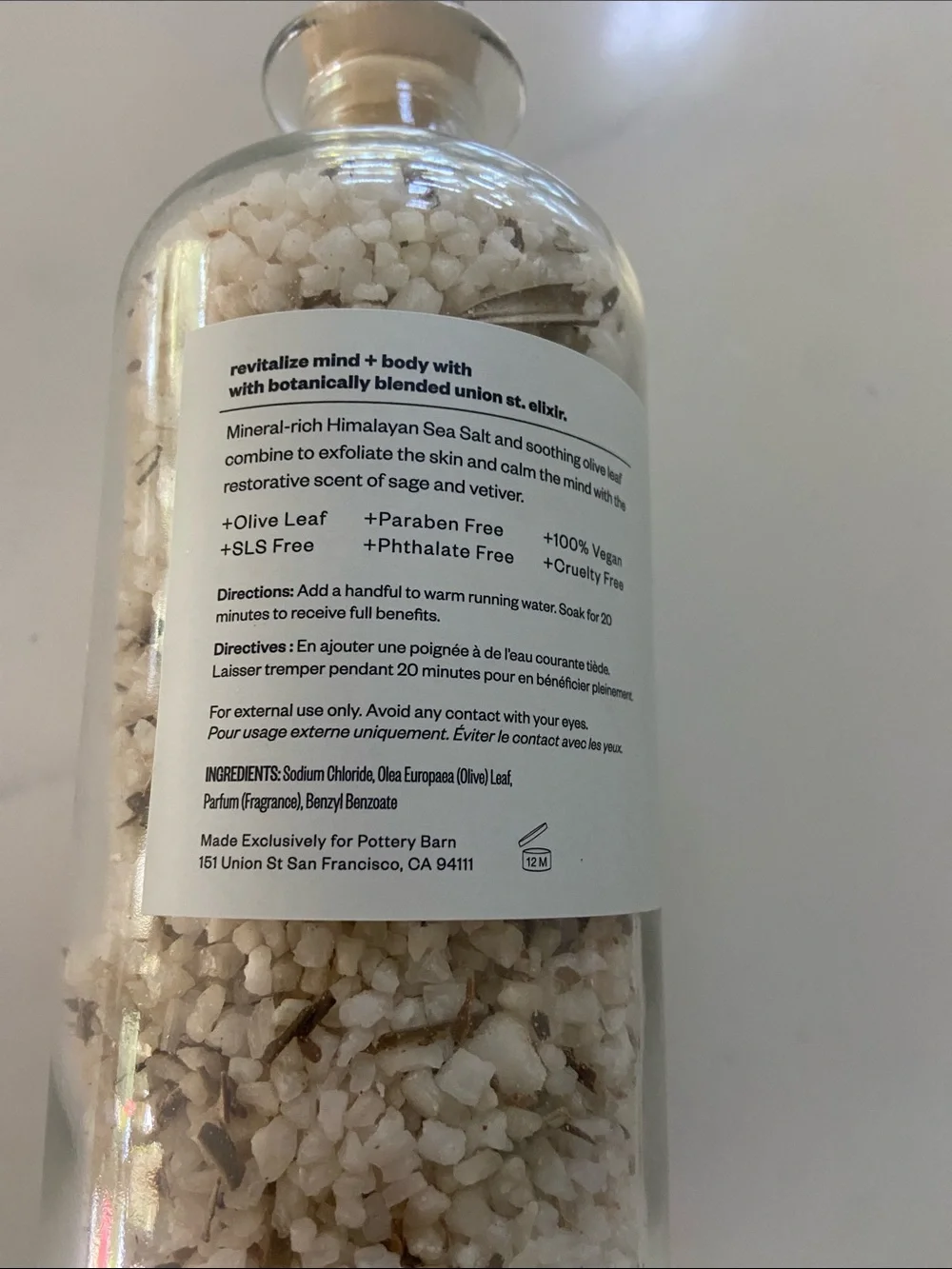 Union St. Restoring Sage & Vetiver Bath Soak - Cream